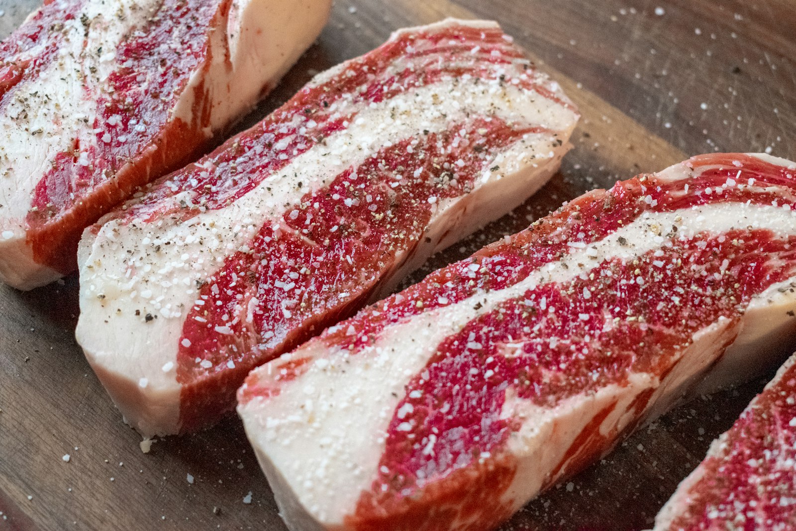 Macro photograph of processed meat and plant-based texture